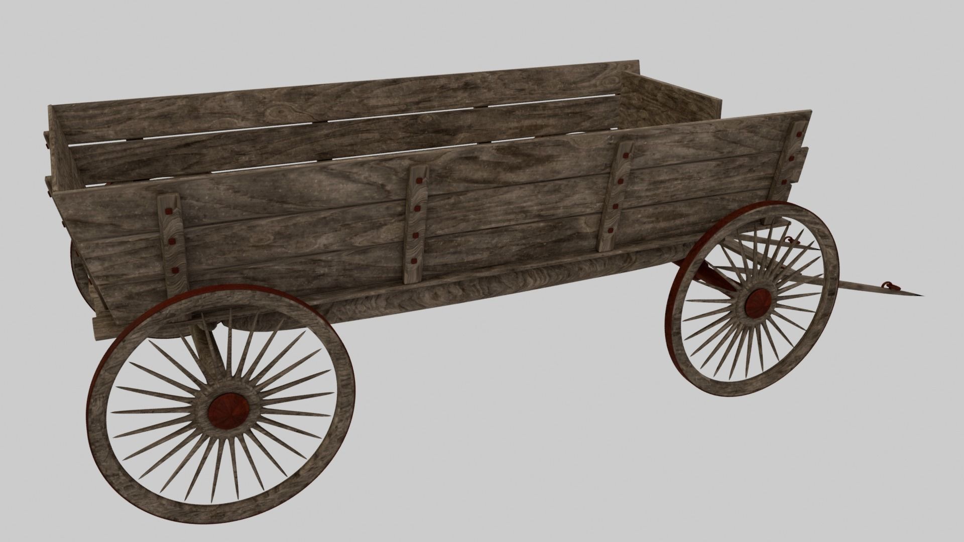  Textures Medieval Wagon Low-poly 3D model_5