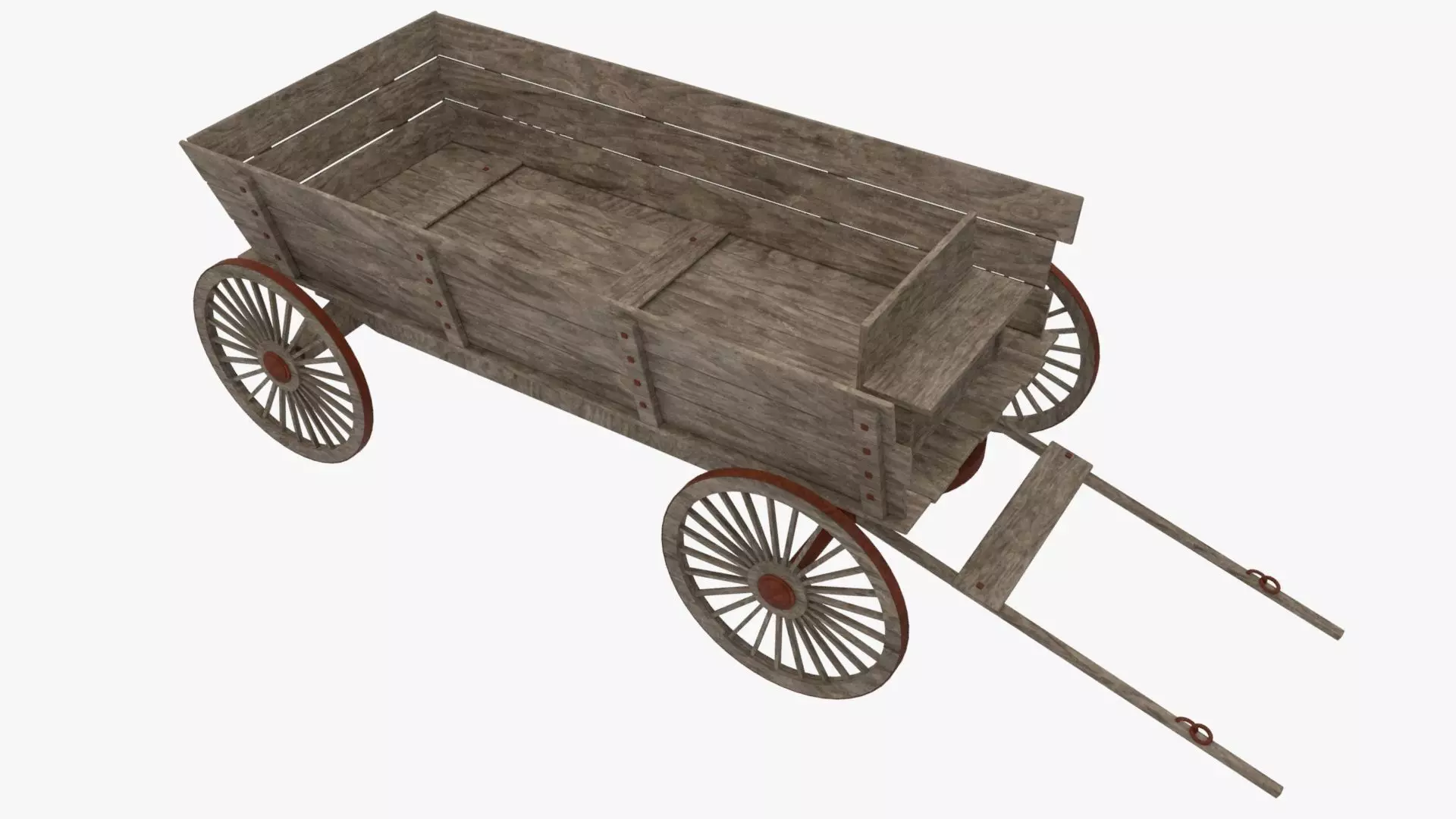  Textures Medieval Wagon Low-poly 3D model_0