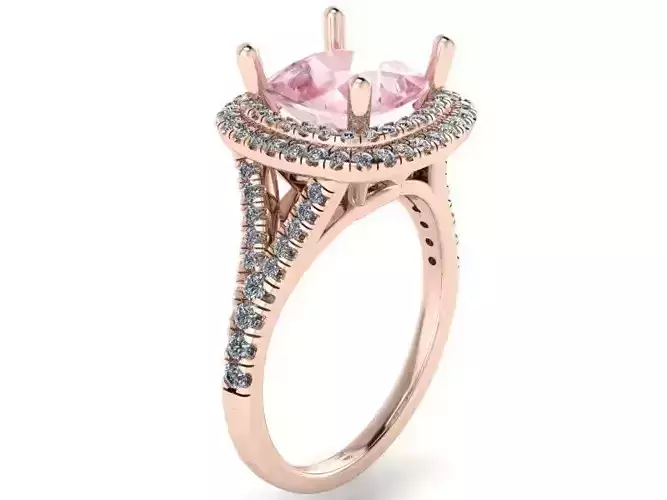 Beautiful pink stone ring 2040 3D print model 