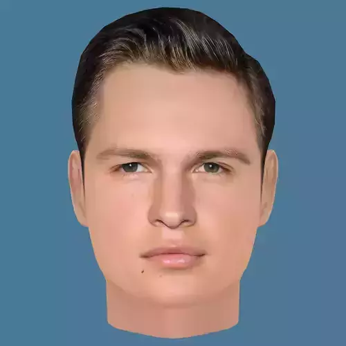 Ansel Elgort Head - Low poly head for game