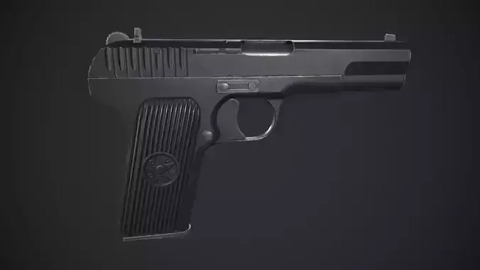 TT-33 Tokarev Pistol Low-poly 3D model