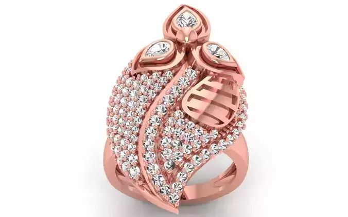 Solitaire Wedding Engagement Pear Diamond Ring  3D print model