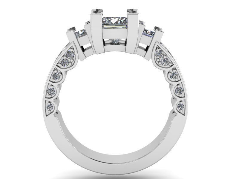 3-Stone Diamond ring 2041 3D print model 3D print model_2