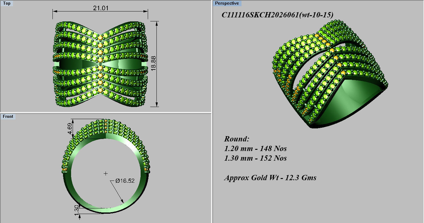  Wedding Solitaire Women Band Ring 3D print model_3