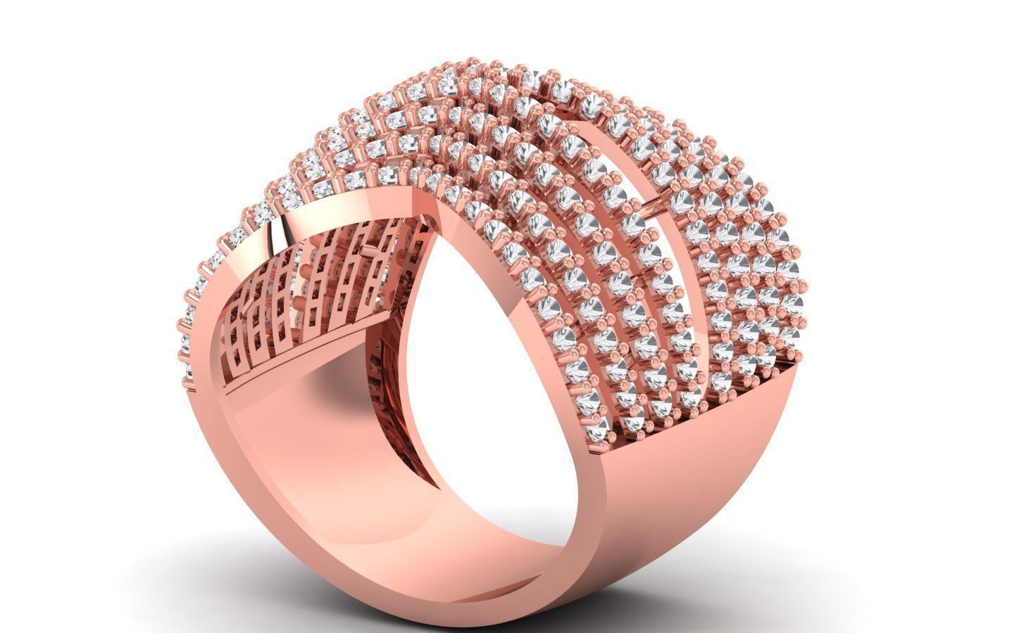  Wedding Solitaire Women Band Ring 3D print model_2