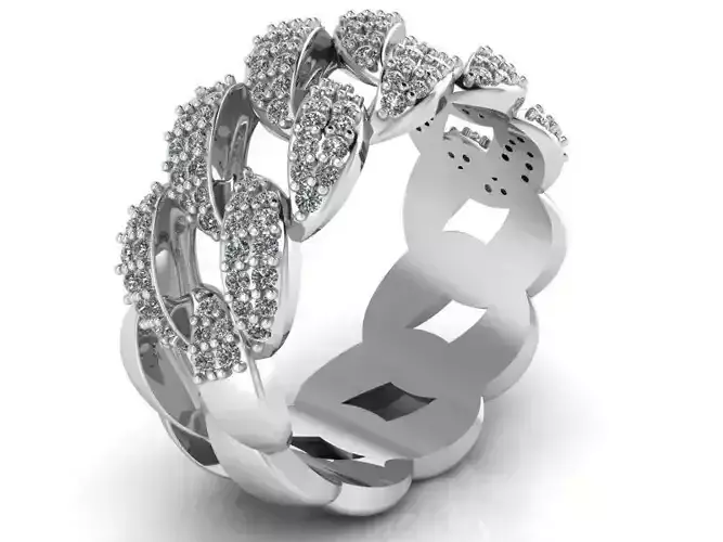 Chain Style Diamond ring 2043 3D print model