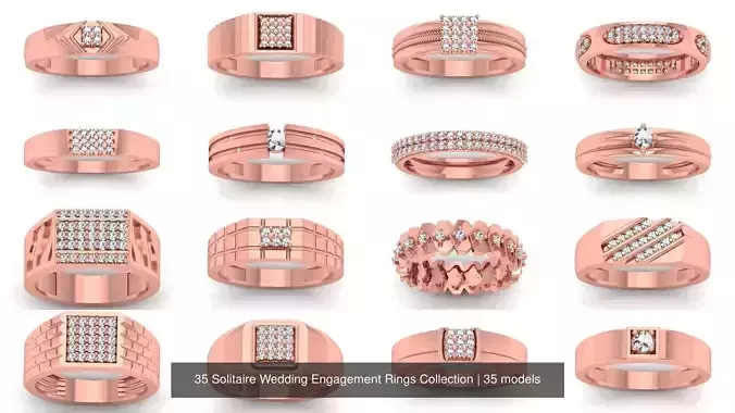 35 Solitaire Wedding Engagement Rings Collection