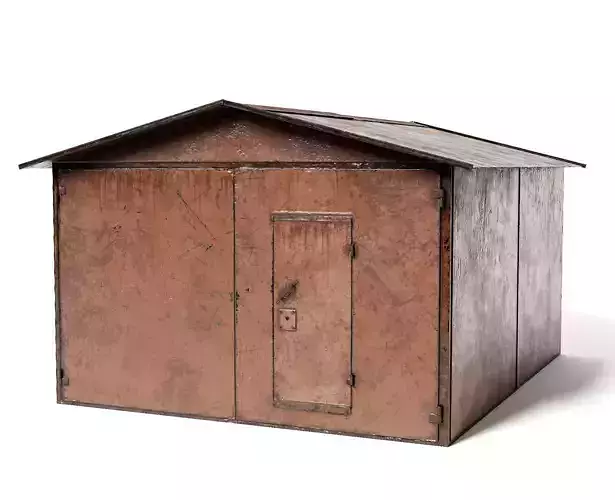 pack of 3 color old metal  damaged car garages da1