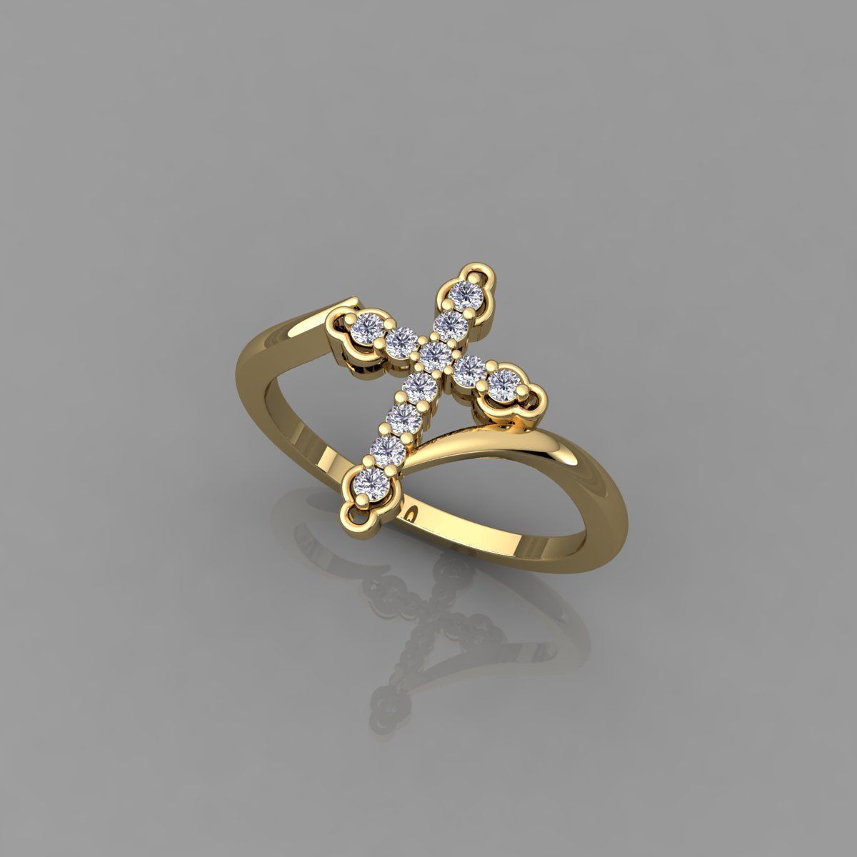 Cross Ring 3d Model and Render  3D print model_3