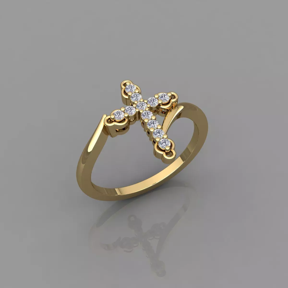 Cross Ring 3d Model and Render  3D print model_0