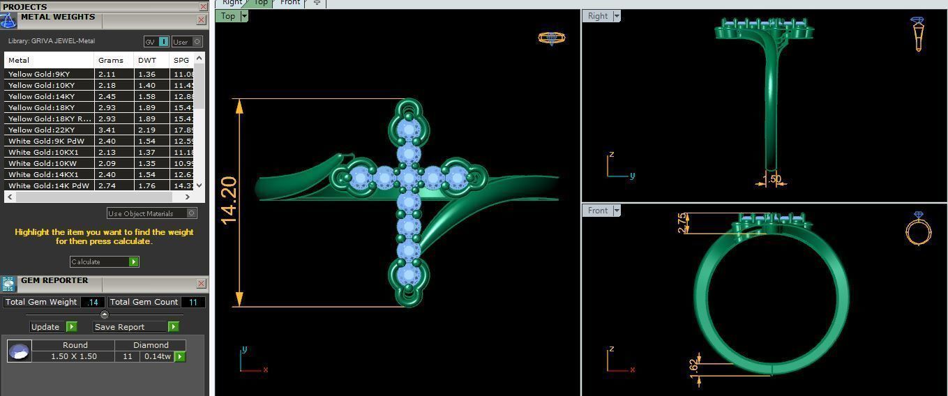 Cross Ring 3d Model and Render  3D print model_9