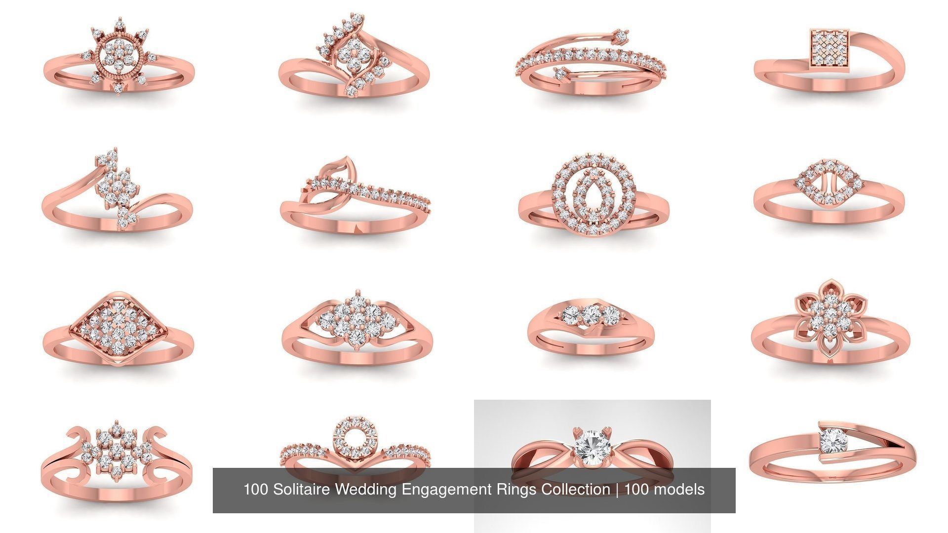 100 Solitaire Wedding Engagement Rings Collection _3