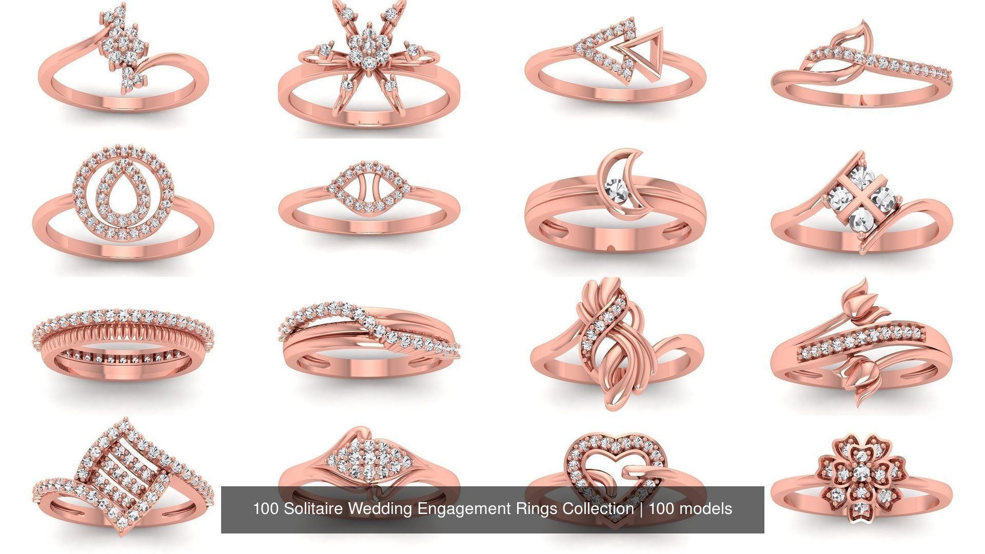 100 Solitaire Wedding Engagement Rings Collection _2