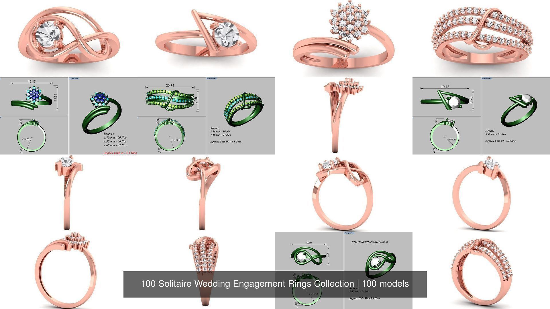 100 Solitaire Wedding Engagement Rings Collection _7