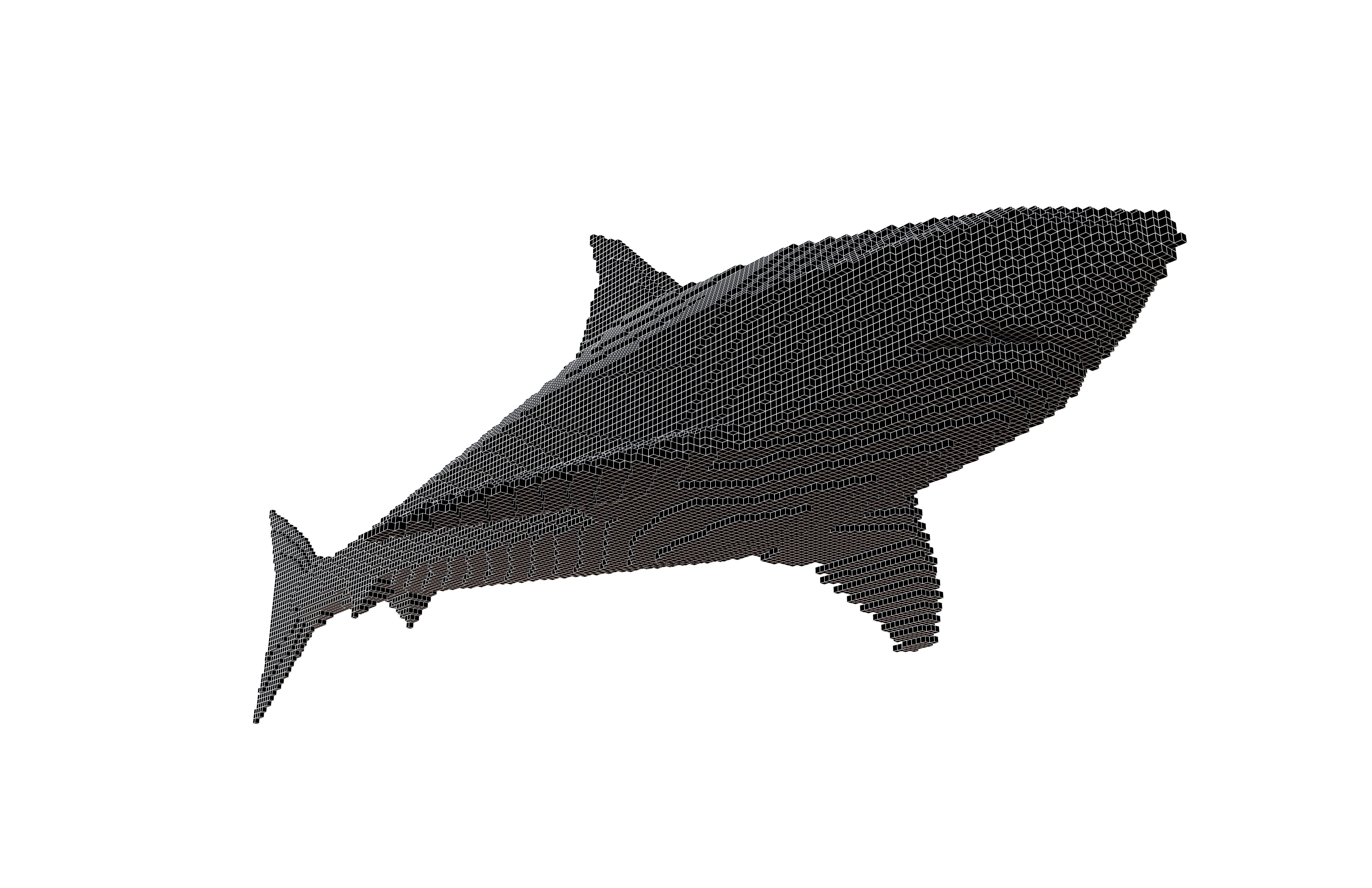Voxel Shark v1 002 Low-poly 3D model_7