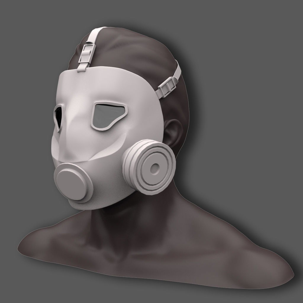 14 Gas Mask Base Mesh Pack 3D model_2