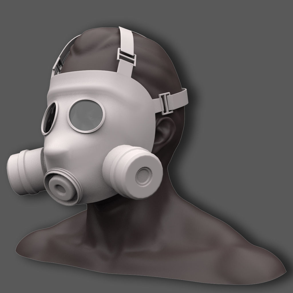 14 Gas Mask Base Mesh Pack 3D model_4