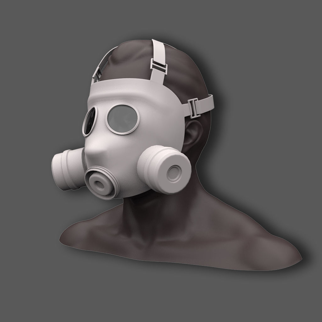 14 Gas Mask Base Mesh Pack 3D model_1