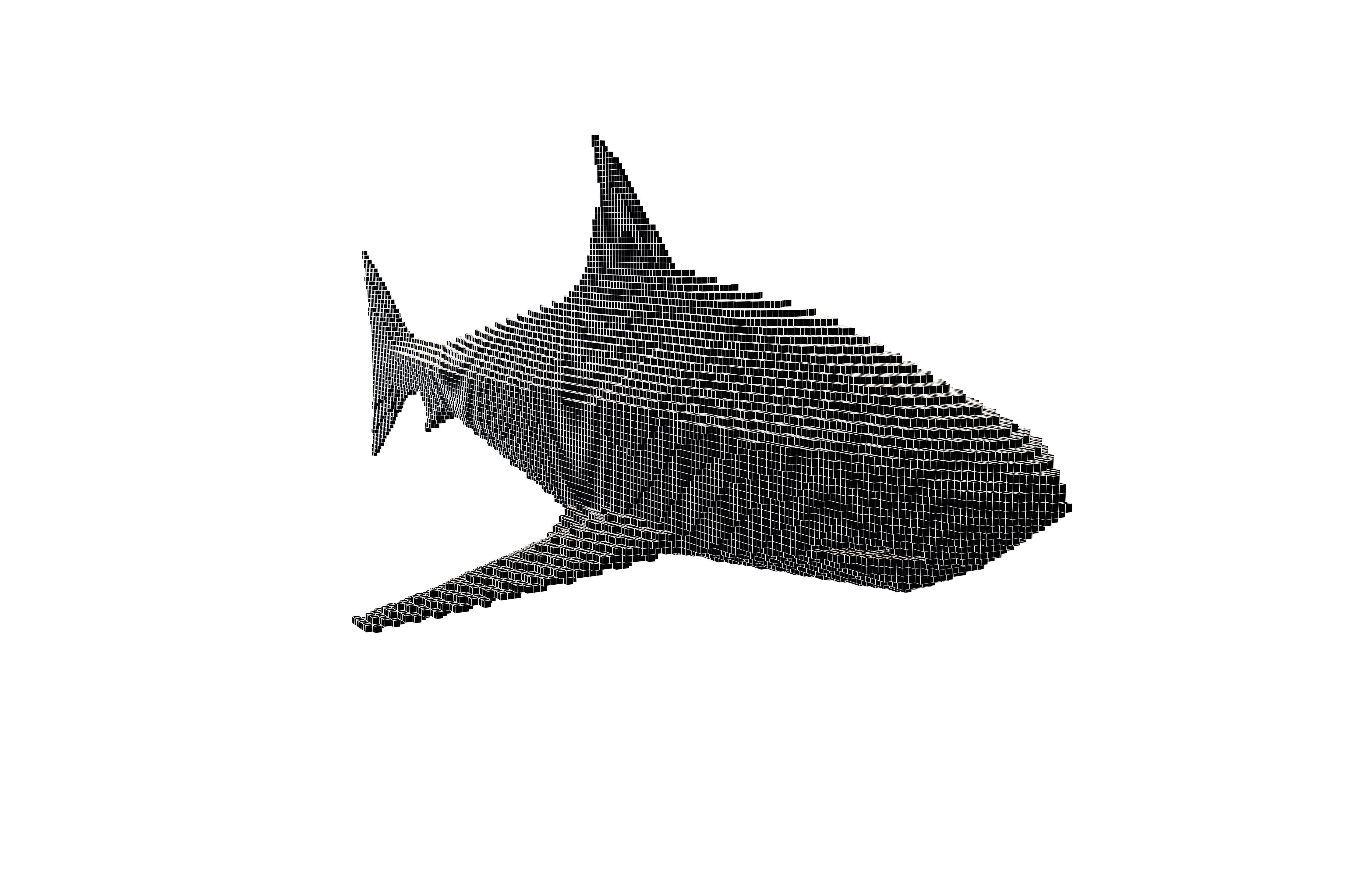 Voxel Shark v1 003 Low-poly 3D model_5