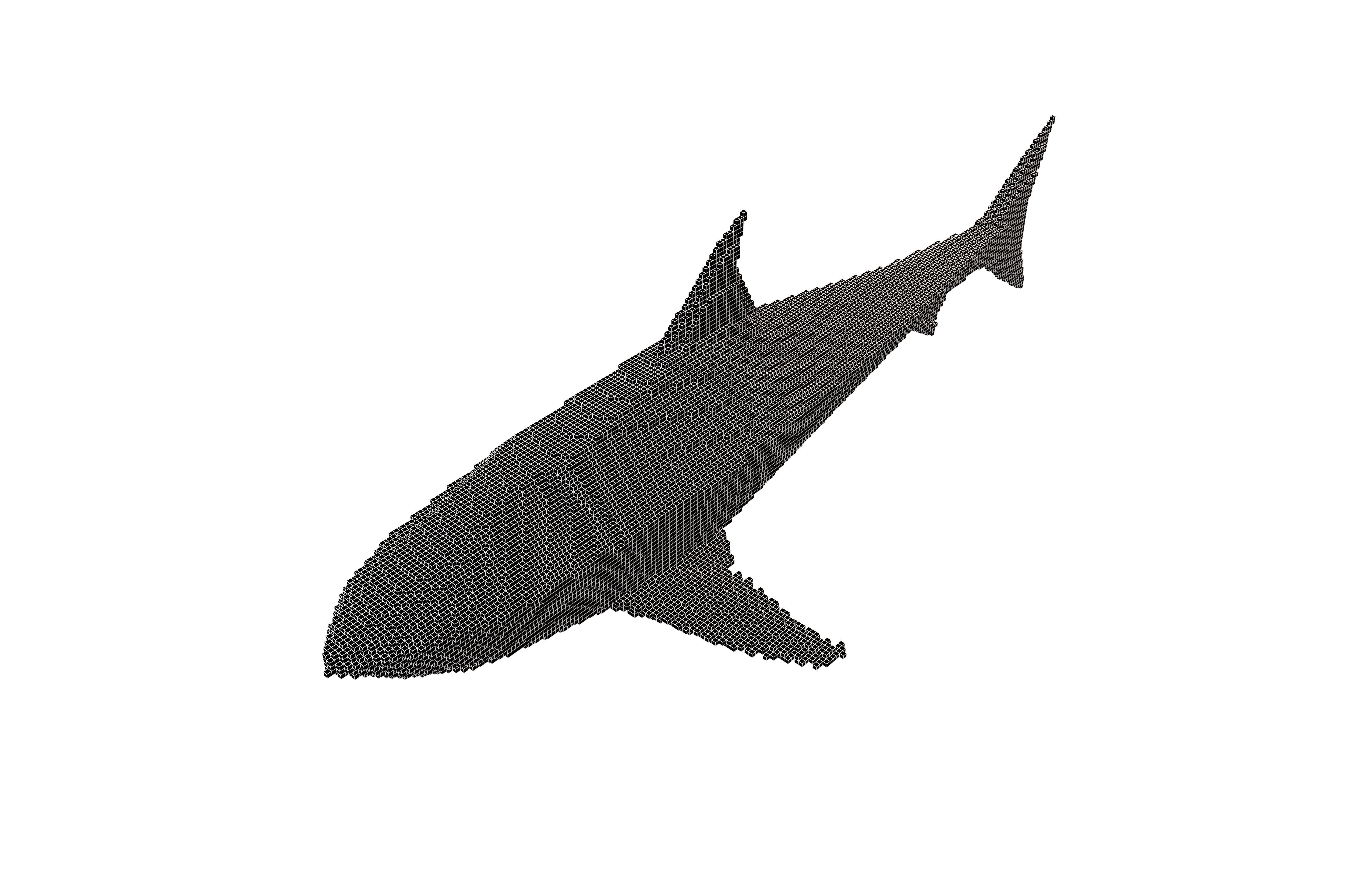 Voxel Shark v1 003 Low-poly 3D model_6