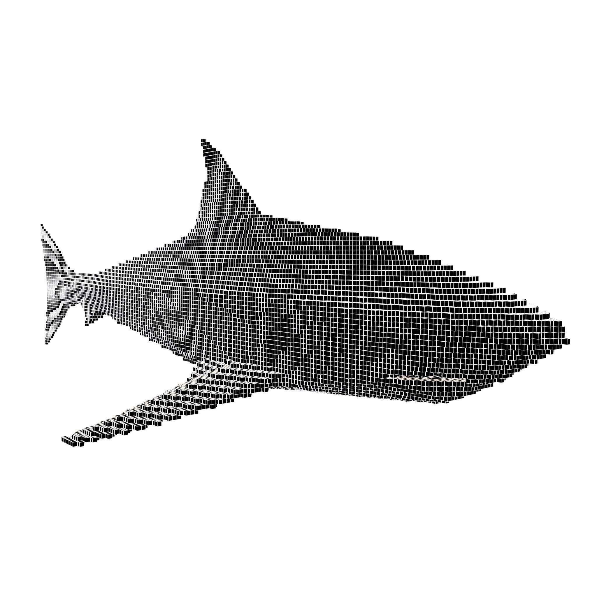Voxel Shark v1 003 Low-poly 3D model_4