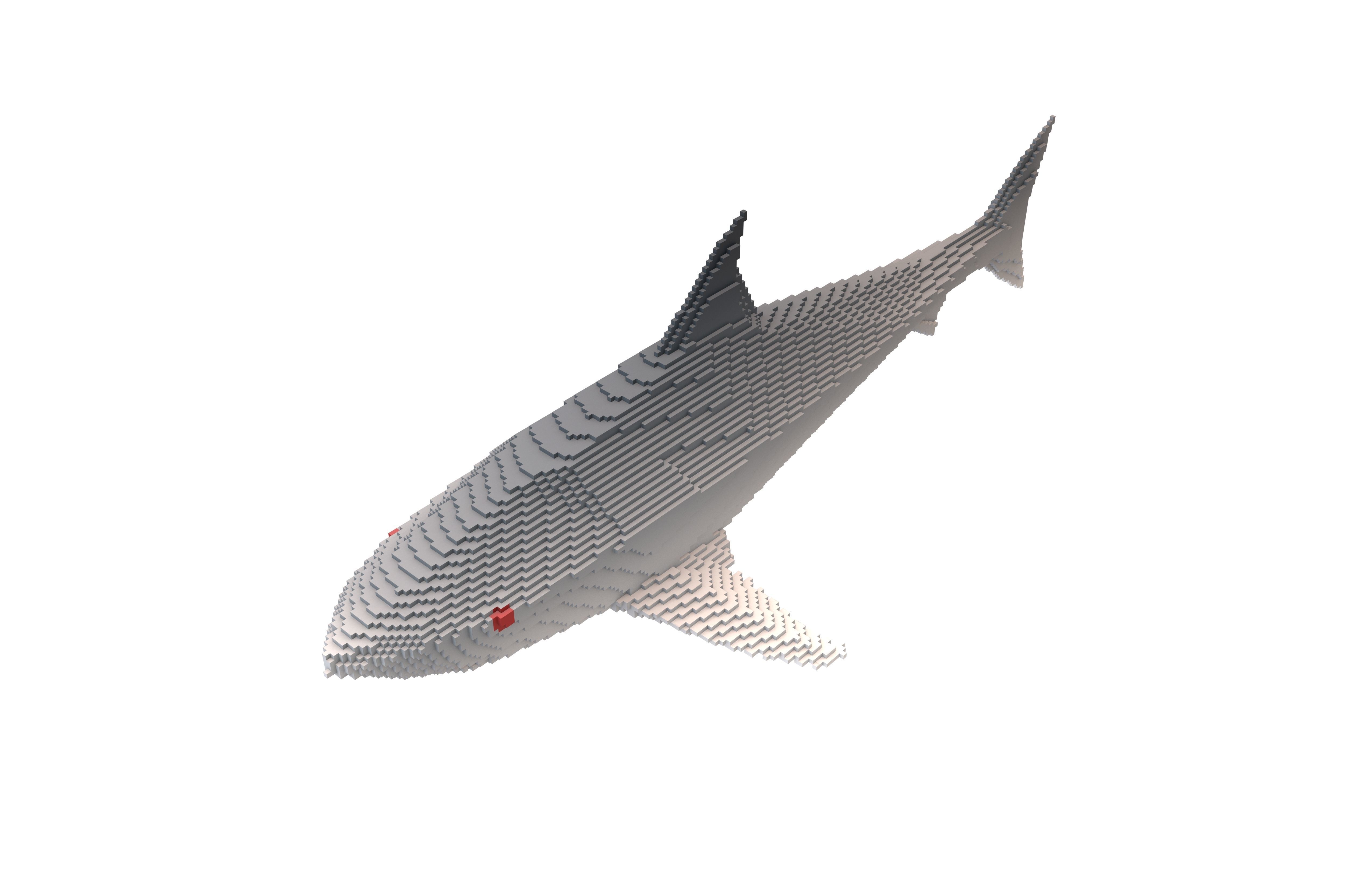 Voxel Shark v1 004 Low-poly 3D model_2