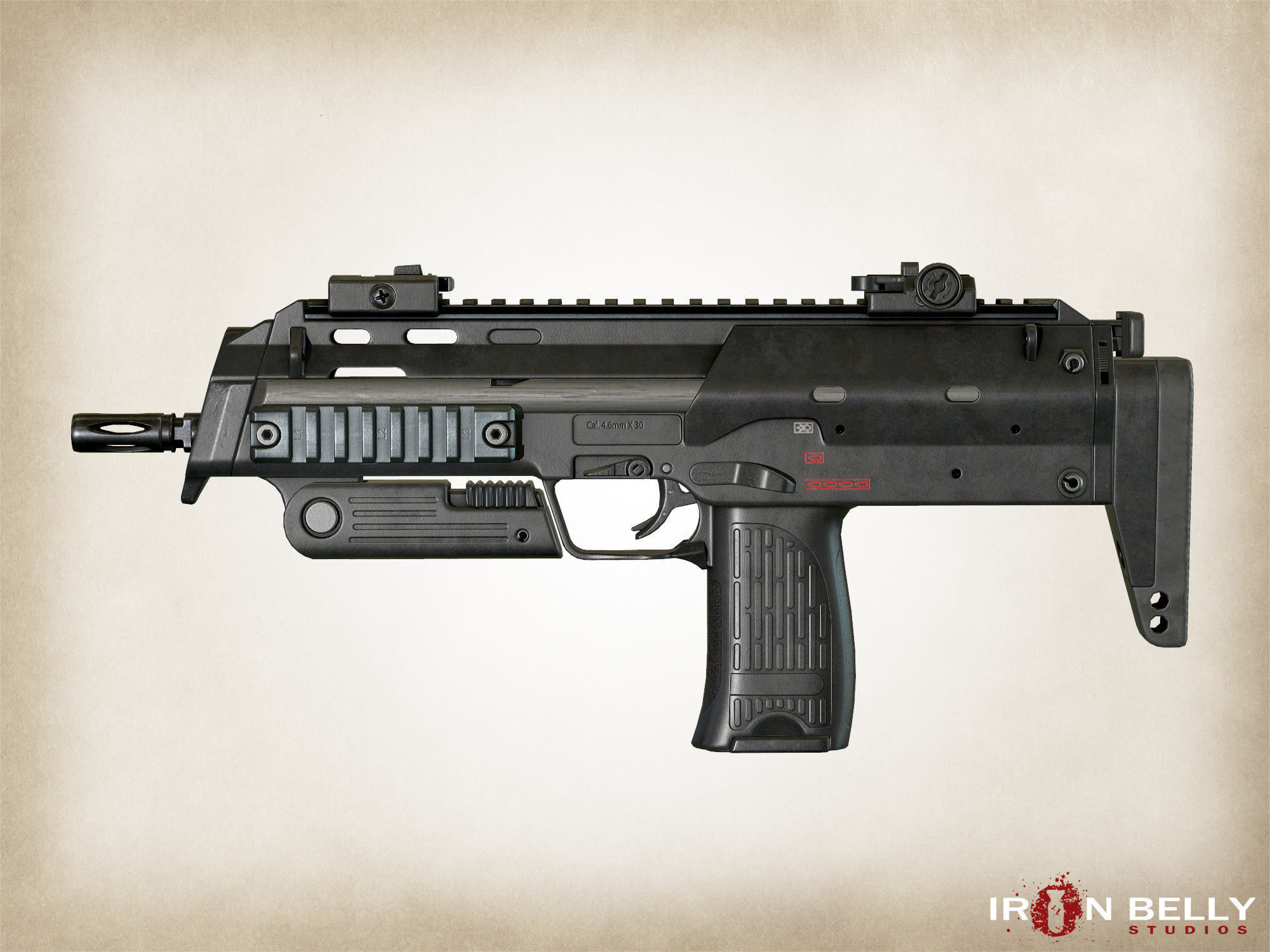 AAA FPS MP7A1  Low-poly 3D model_1
