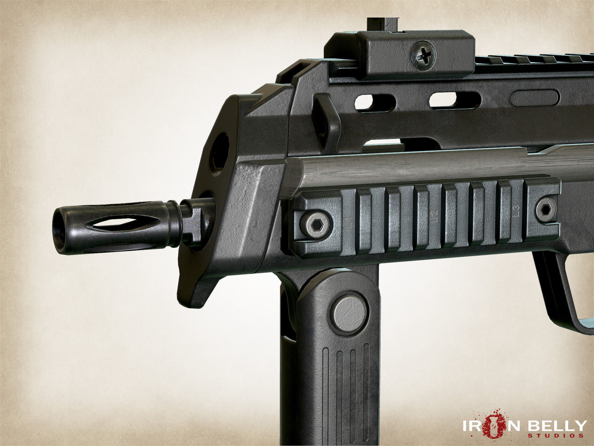 AAA FPS MP7A1  Low-poly 3D model_4
