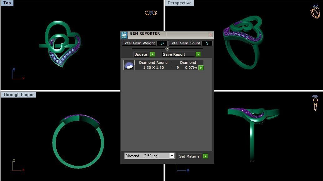 Solitaire Wedding Engagement Heart Ring 3D print model_4