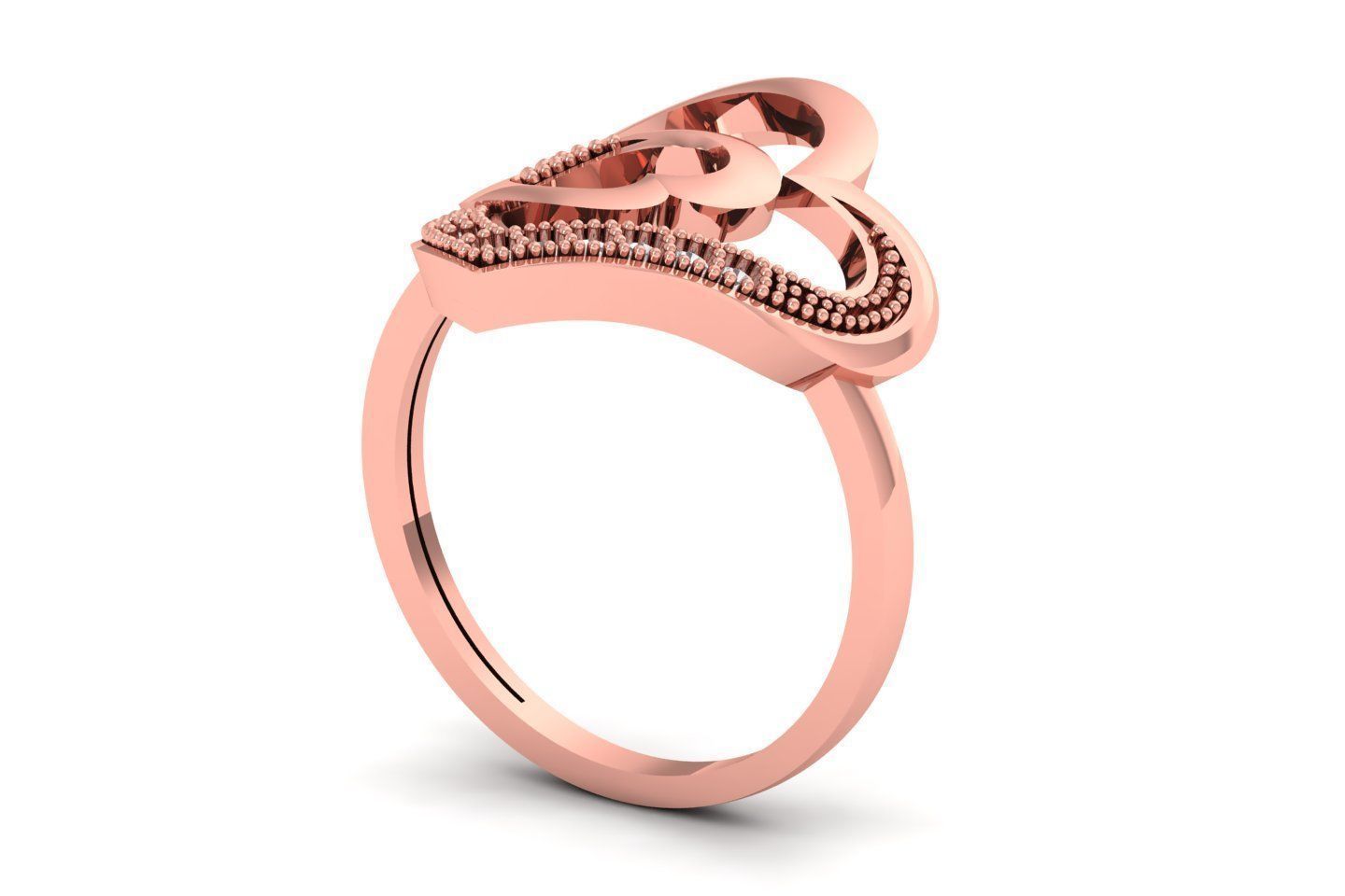 Solitaire Wedding Engagement Heart Ring 3D print model_2