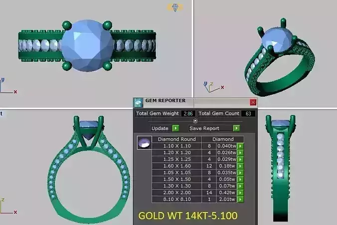 European shank tunnel setting engagement ring