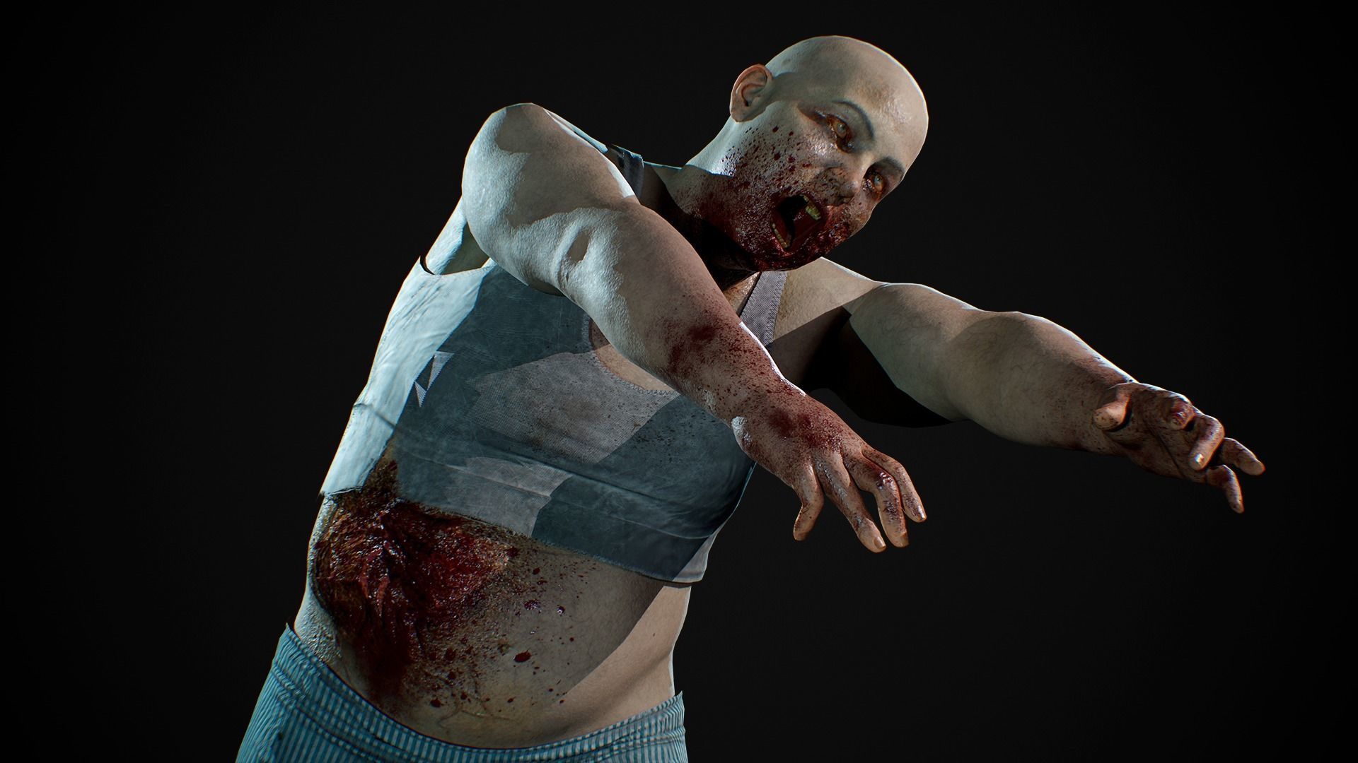 Big Zombie  Low-poly 3D model_6