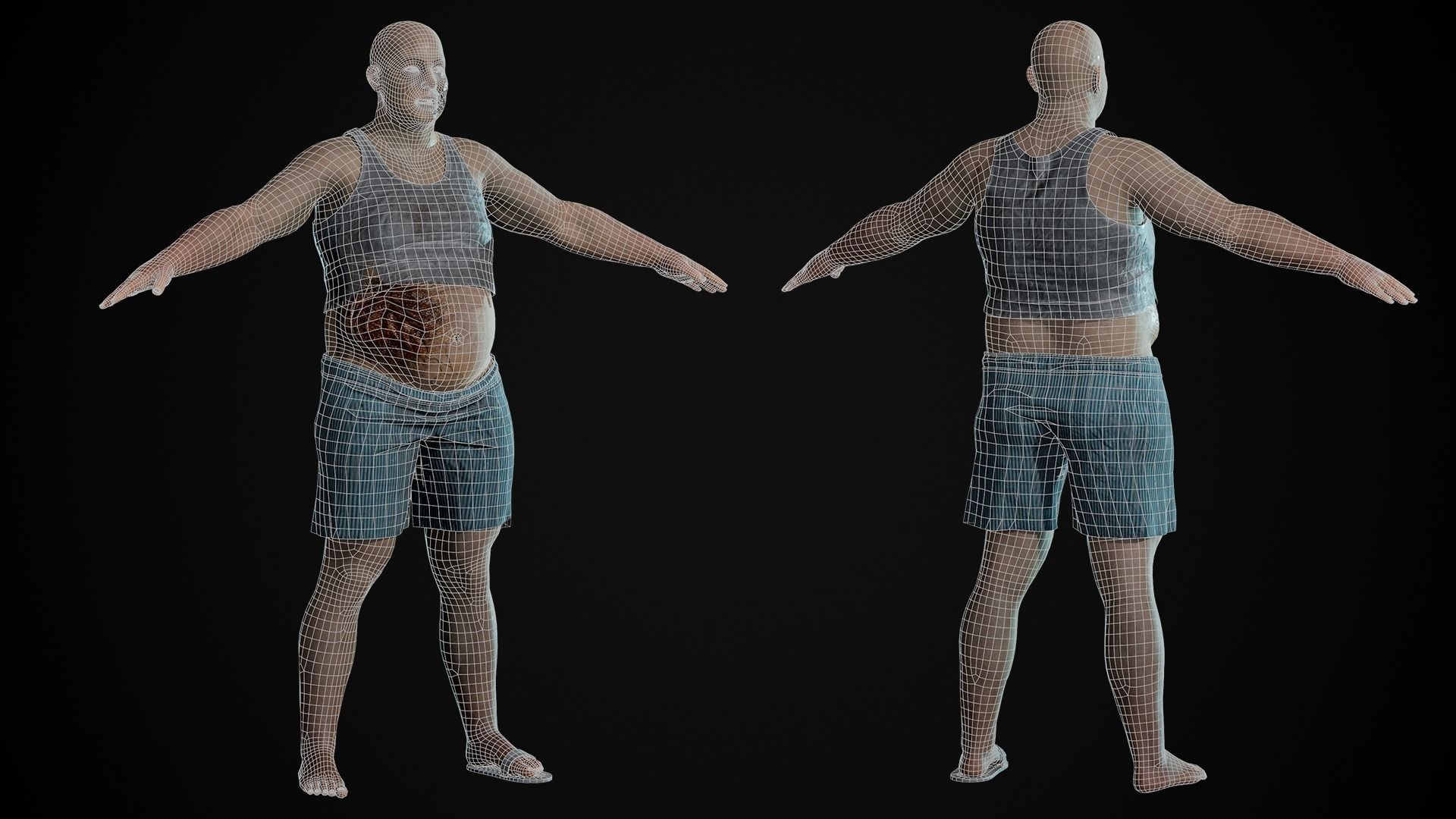 Big Zombie  Low-poly 3D model_8