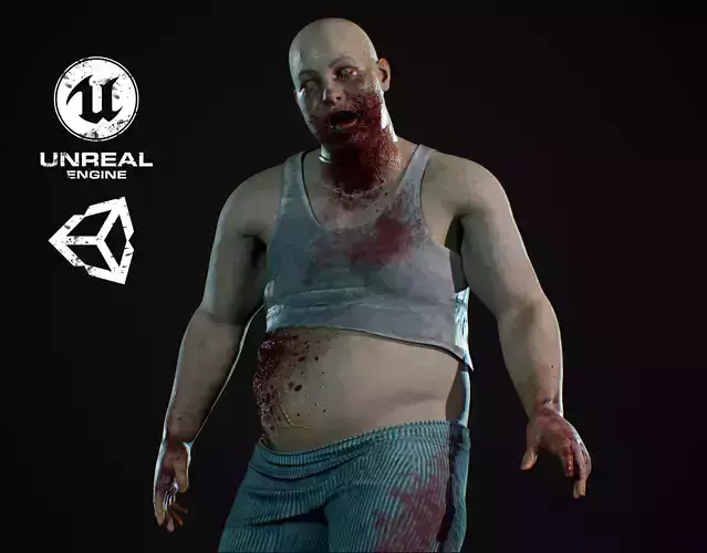 Big Zombie  Low-poly 3D model