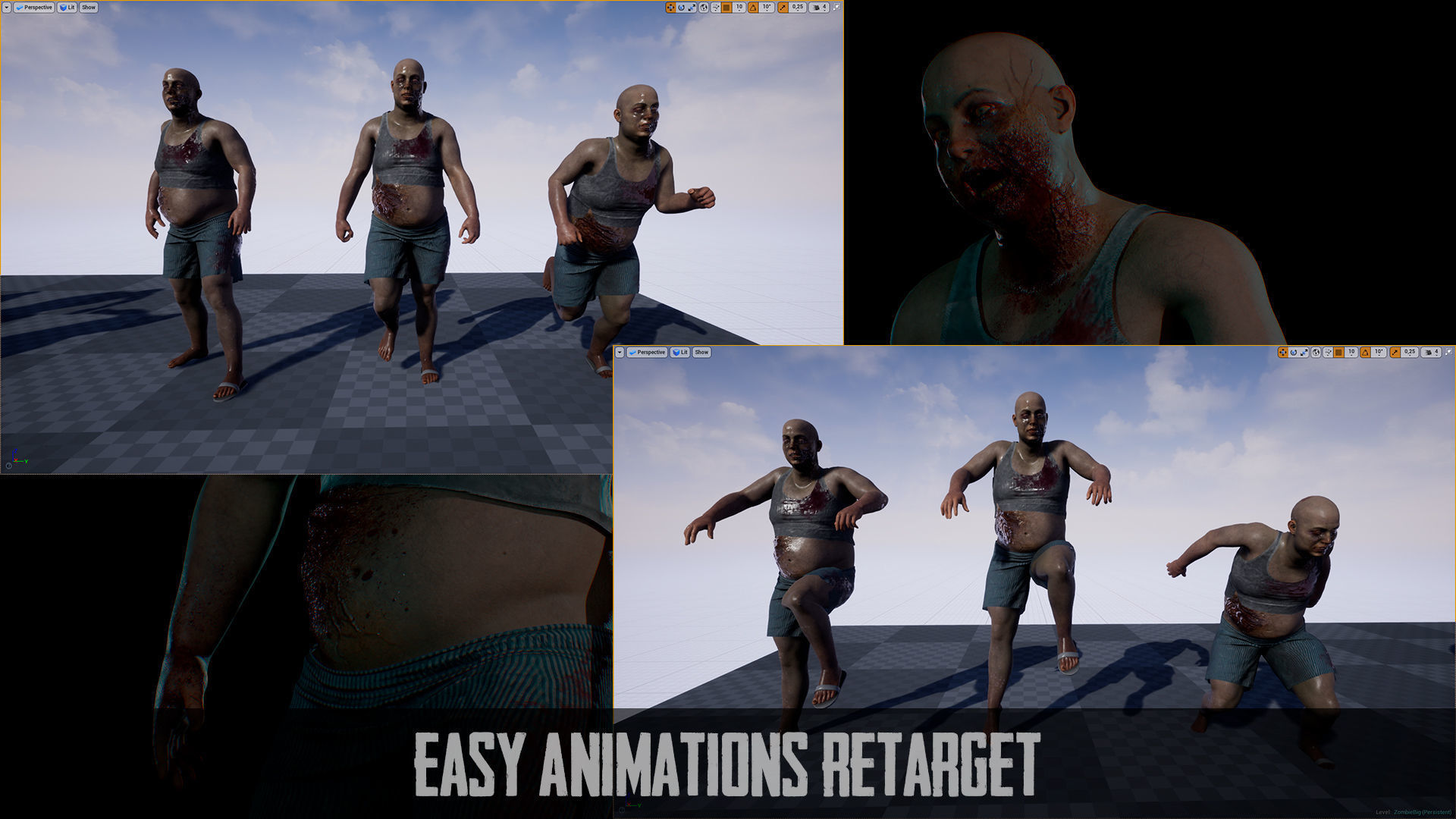 Big Zombie  Low-poly 3D model_13