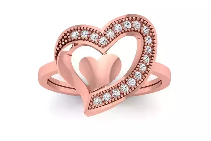 Solitaire Wedding Engagement Heart Ring