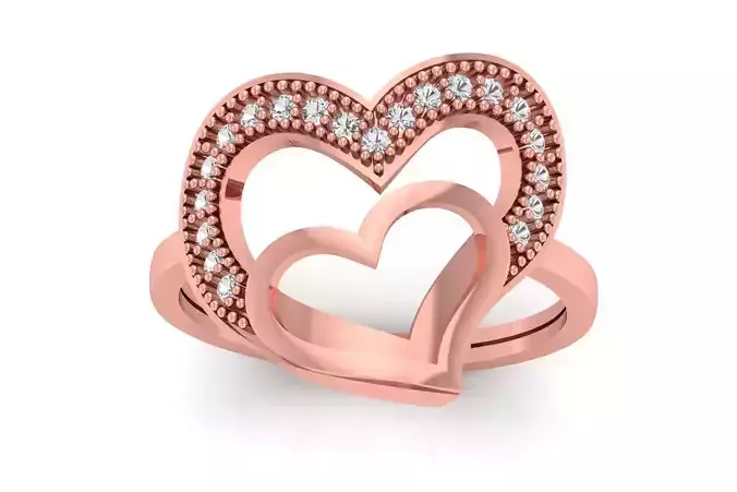 Solitaire Wedding Engagement Heart Ring 3D print model