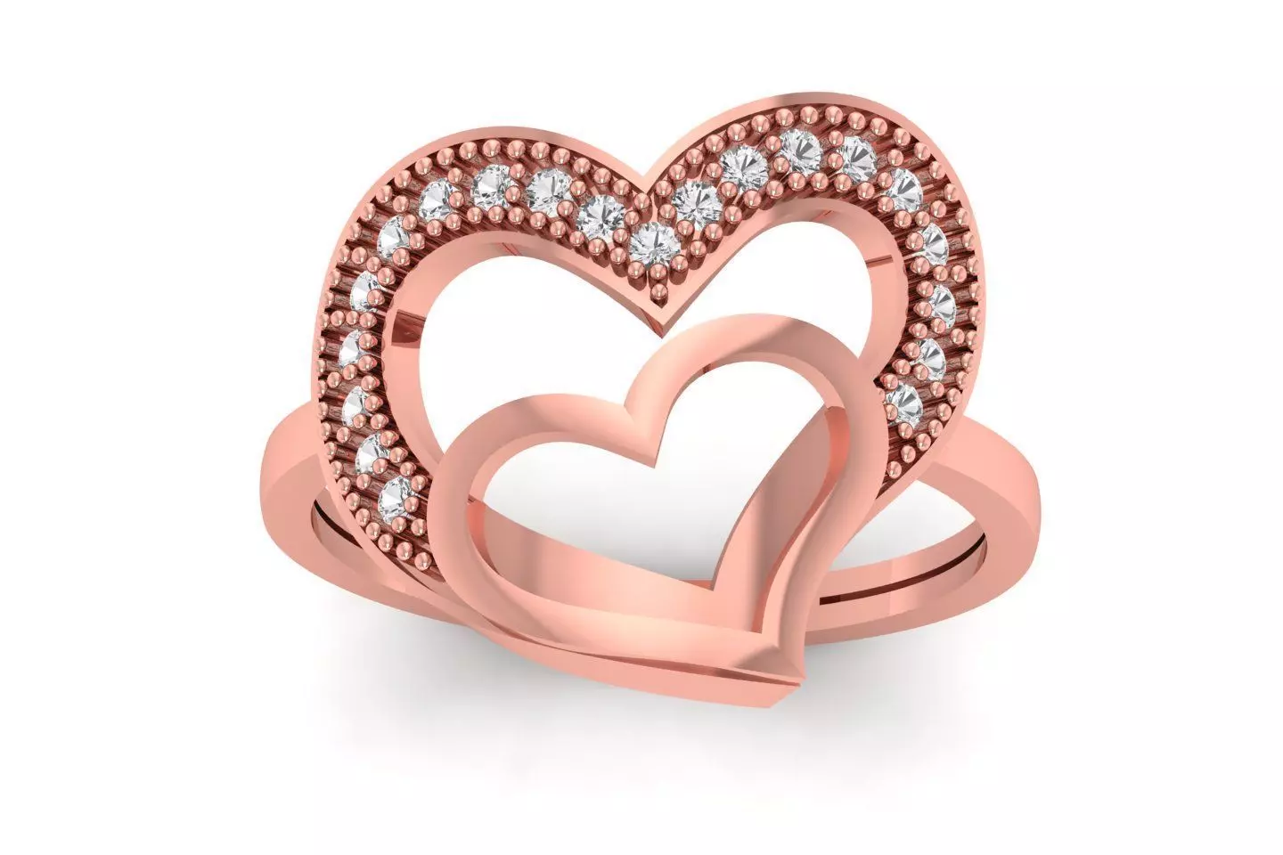 Solitaire Wedding Engagement Heart Ring 3D print model_0