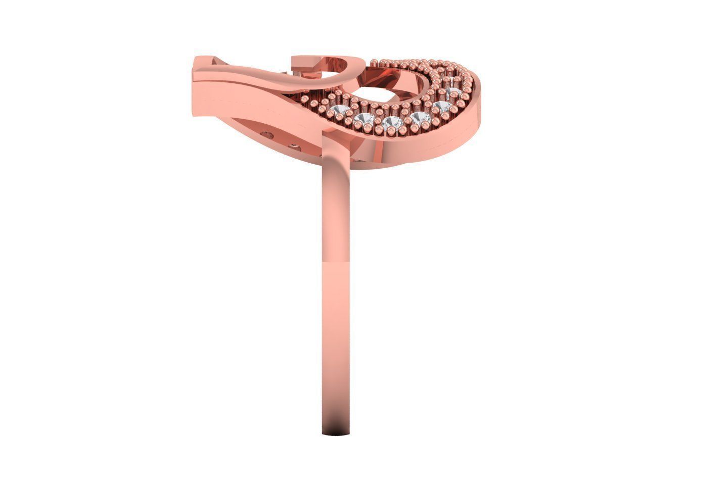 Solitaire Wedding Engagement Heart Ring 3D print model_2