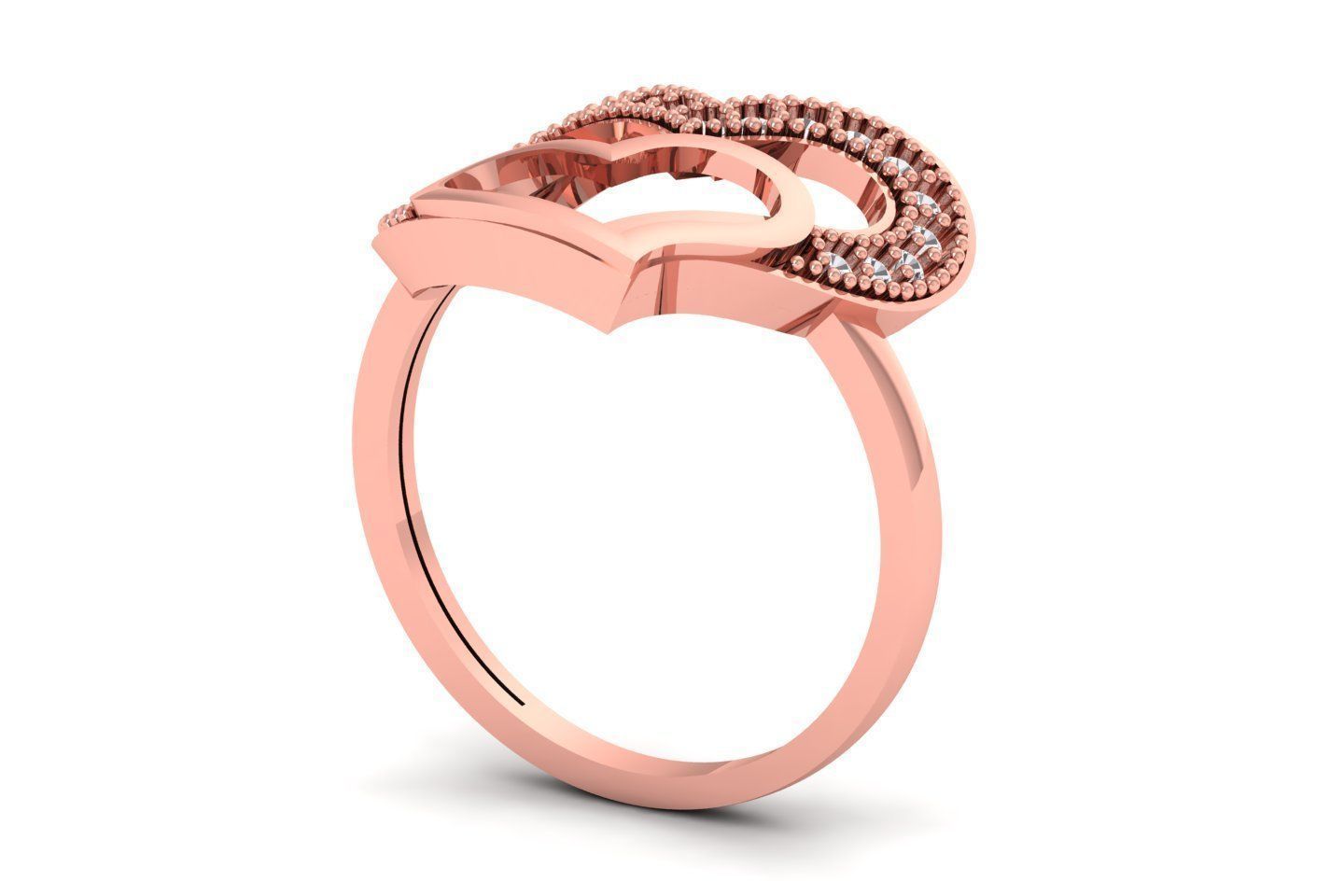 Solitaire Wedding Engagement Heart Ring 3D print model_3