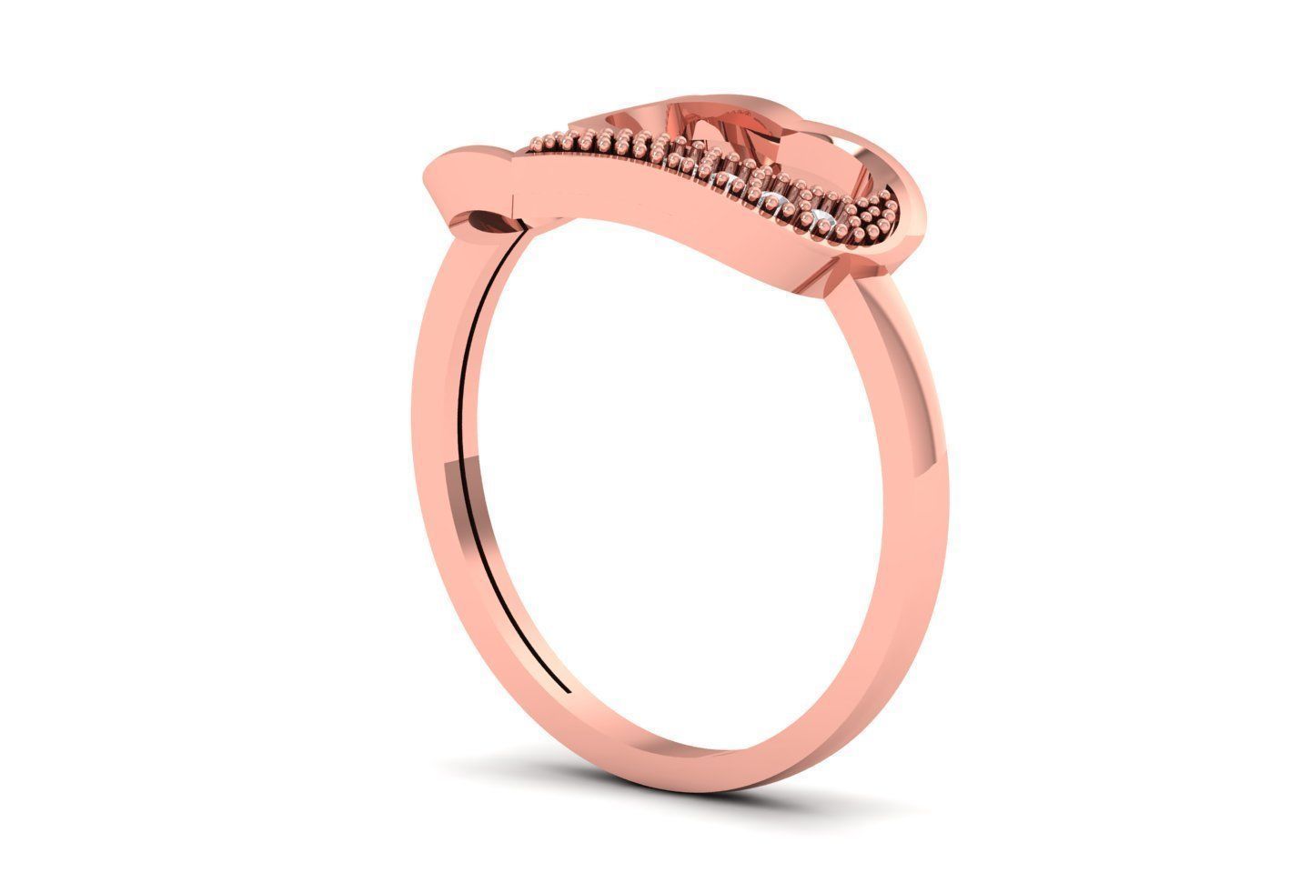 Solitaire Wedding Engagement Heart Ring 3D print model_1