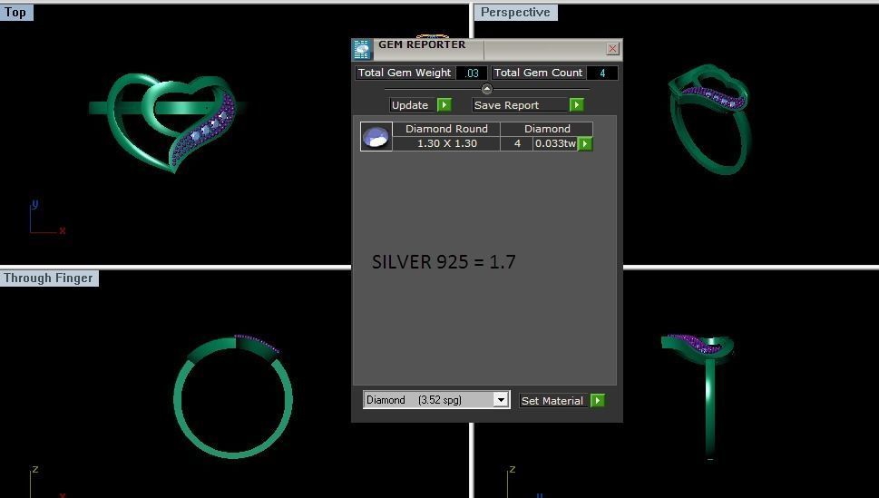 Solitaire Wedding Engagement Heart Ring 3D print model_4