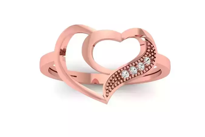 Solitaire Wedding Engagement Heart Ring 3D print model