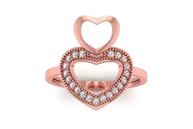 Solitaire Wedding Engagement Heart Ring 3D print model