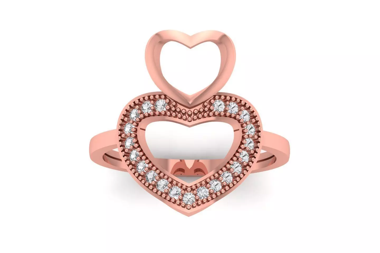 Solitaire Wedding Engagement Heart Ring 3D print model_0
