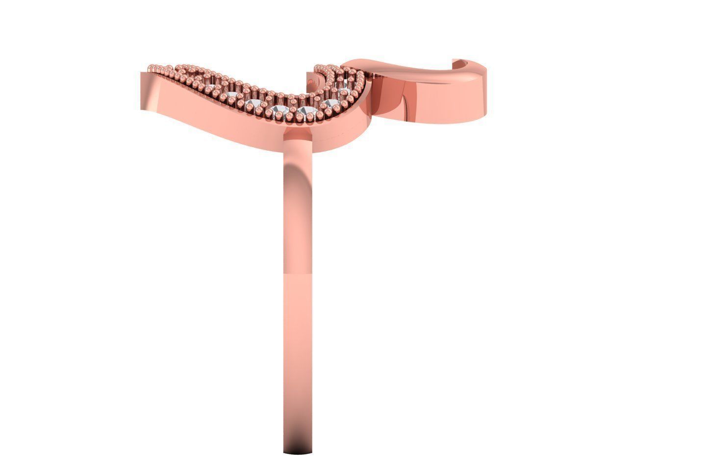 Solitaire Wedding Engagement Heart Ring 3D print model_1