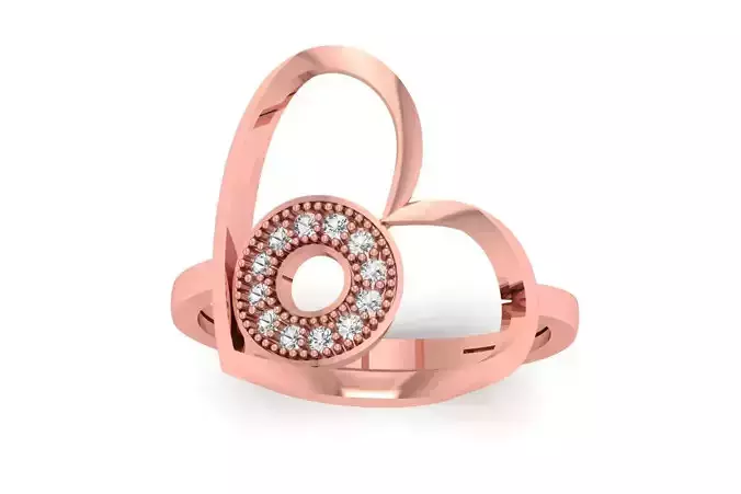 Solitaire Wedding Engagement Heart Ring 3D print model