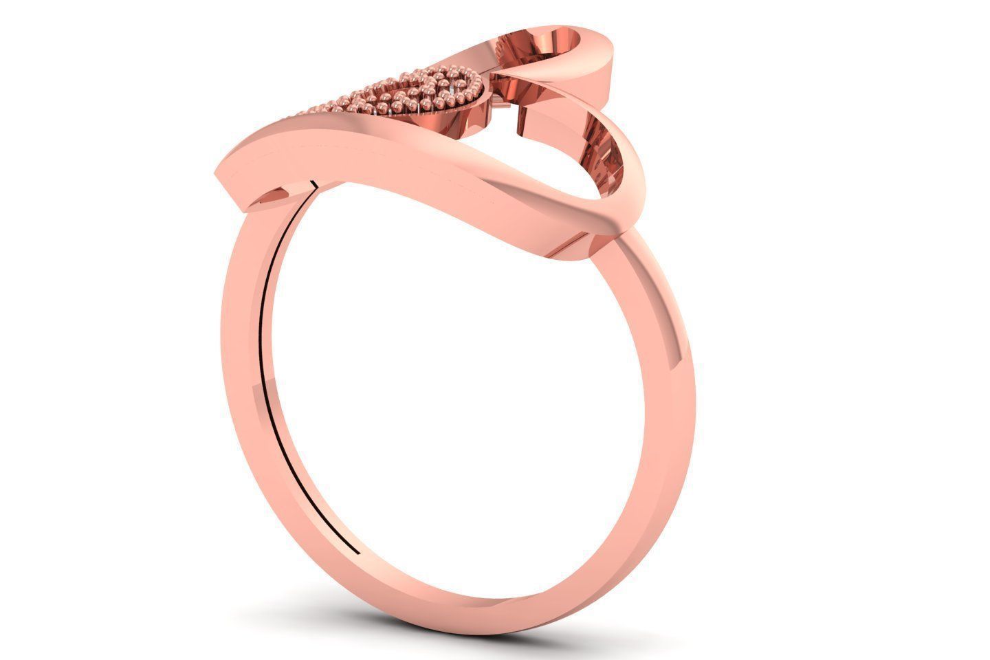 Solitaire Wedding Engagement Heart Ring 3D print model_2
