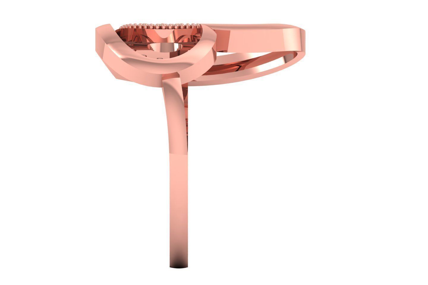 Solitaire Wedding Engagement Heart Ring 3D print model_1