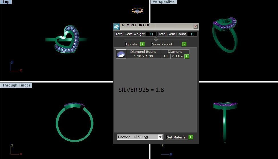 Solitaire Wedding Engagement Heart Ring 3D print model_4